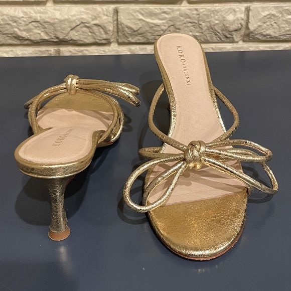 Gold Bow Strappy Sandal - Picture 7 of 10